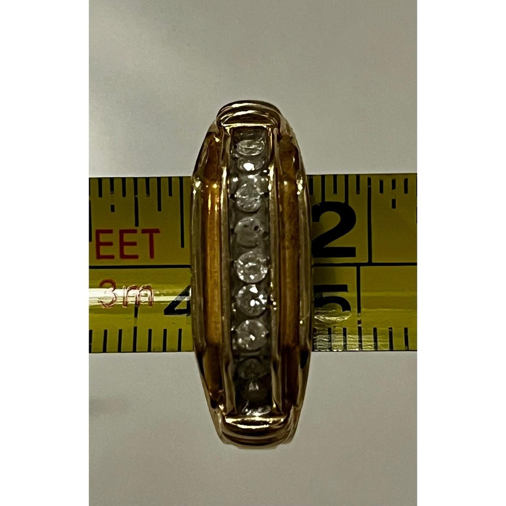 Mens Diamond Ring 10K Yellow Gold DAD Accent Size 9.5‎ Father Birthday 4 Grams - Picture 8 of 10